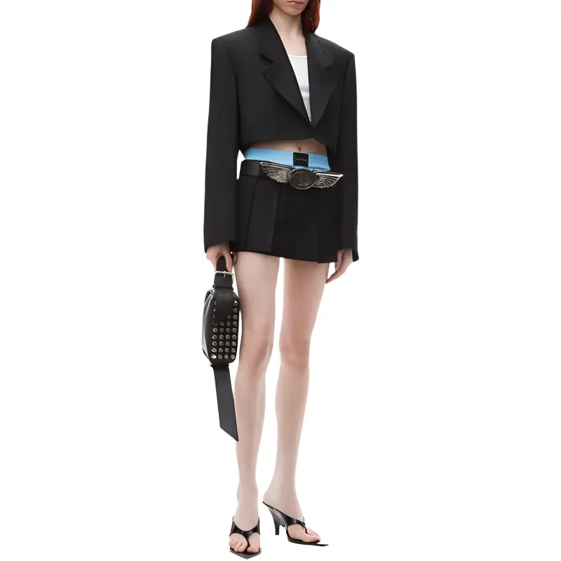Alexander Wang Prestyled Pleated Boxer Skort Black-2