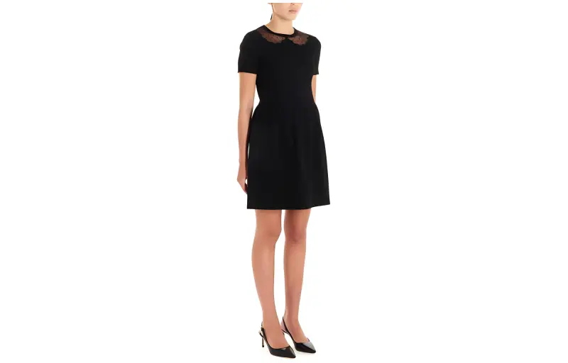 RED VALENTINO Short Sleeved Dresses Women's Black-3