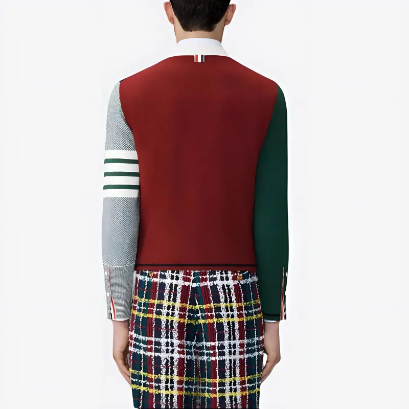 THOM BROWNE Colour block Wool Cardigan-3