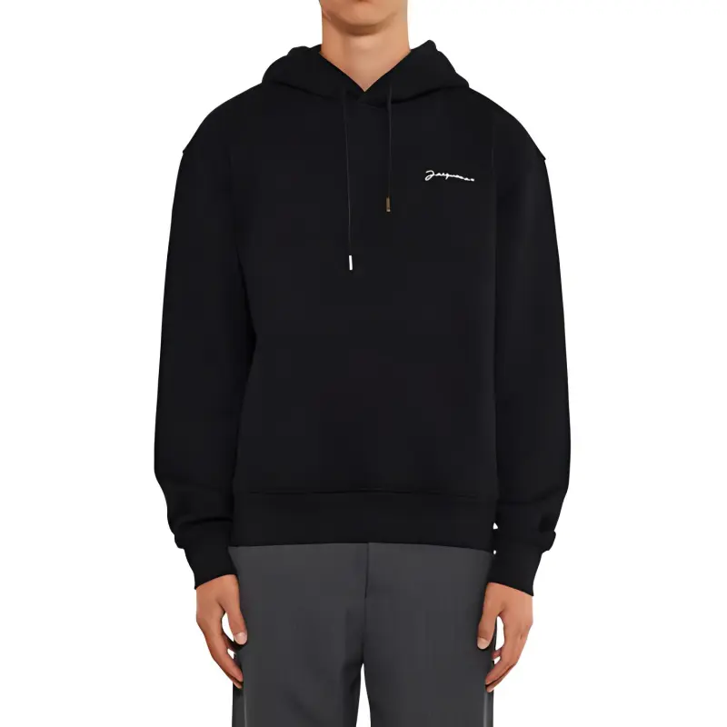 Jacquemus Le Sweatshirt Brode Hoodie 990 Black-2