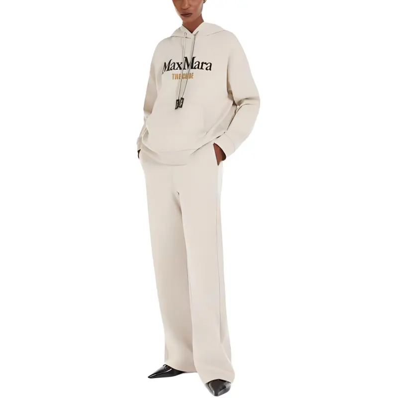 'S MAX MARA Agata Logo Embroidered Drawstring Hoodie-3