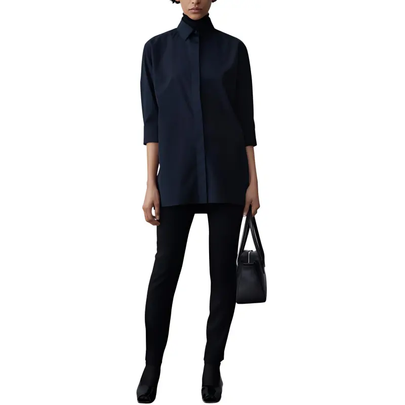 THE ROW Elada Shirt In Viscose And Wool Shirt Women's Black-2