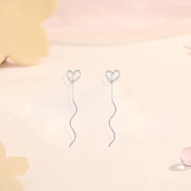LUYUO 999 Fine Silver Drop Earrings Women's-2