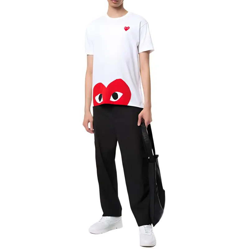 Comme Des Garcons Play Women's Red Half Heart T shirt-1