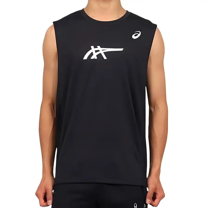 Asics Tank Tops Men's Black Silver-3