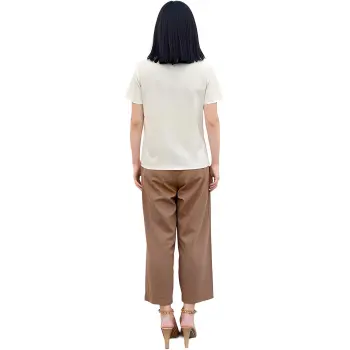 AWAO T Shirts Women's Cream Yellow