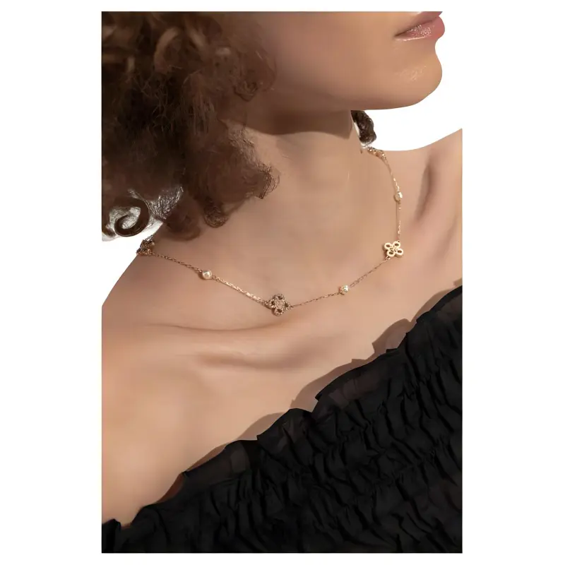 TORY BURCH Logo Plaque Chained Necklace-4