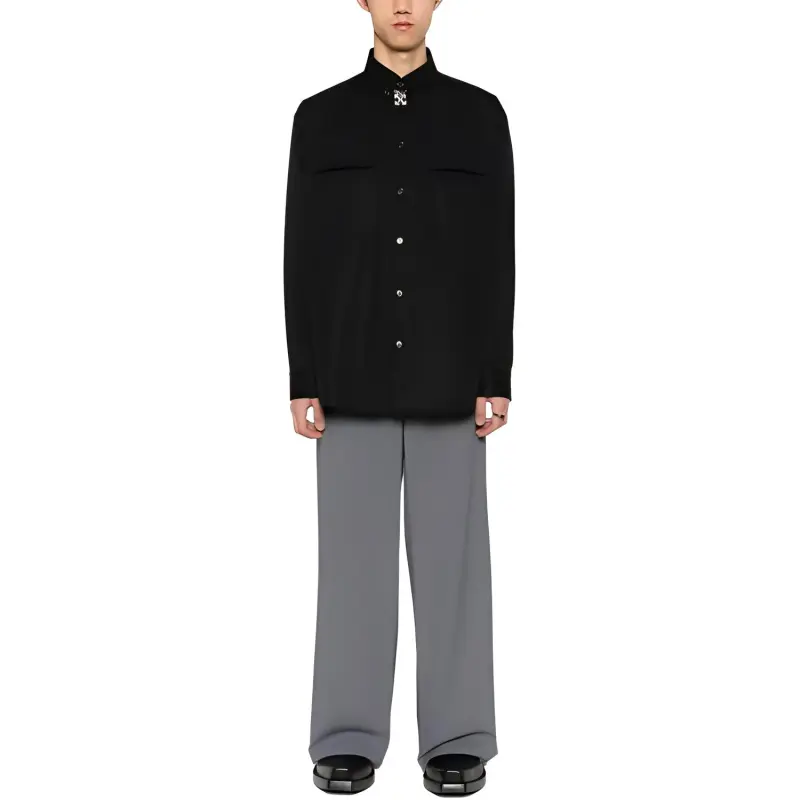 OFF-WHITE Logo-embroidered Cotton Shirt-1