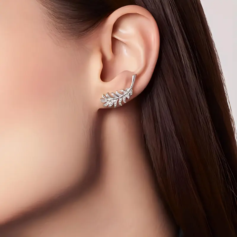 CHANEL Earrings Women's Silver-4