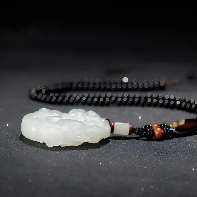 BYTHERE Hetian Jade Necklaces Pale Greenish White Jade Unisex-3