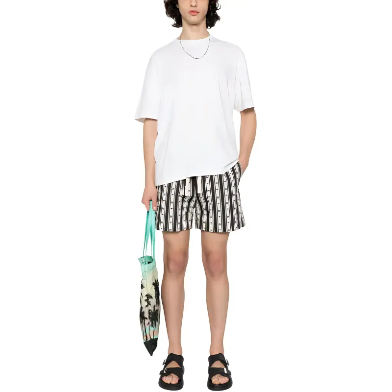 PALM ANGELS Monogram Printed Drawstring Shorts-3