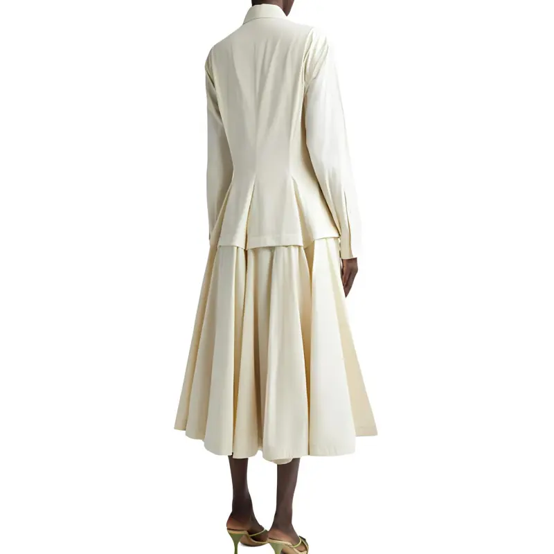 Bottega Veneta Long Sleeved Dresses Women's White-3