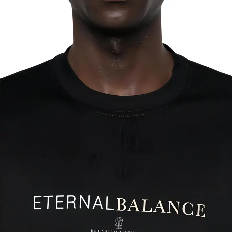 Brunello Cucinelli Logo Printed Crewneck T Shirt-4
