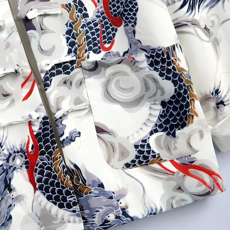 XUANSHENG Jackets Coats Men's Dragon Playing In Water-2