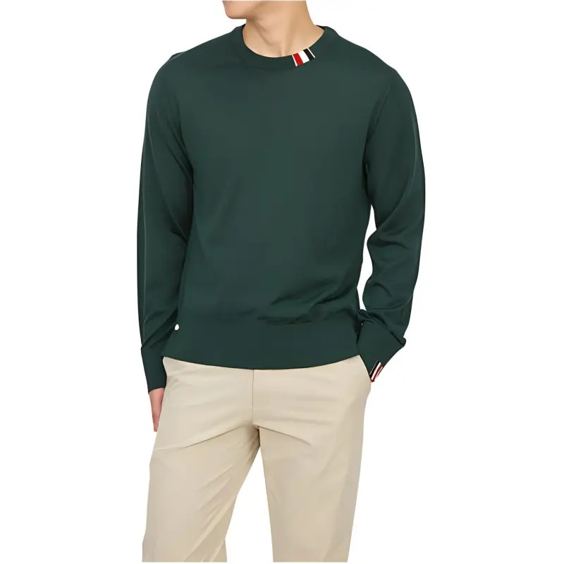 THOM BROWNE Rwb Stripe Detailed Crewneck Jumper-4