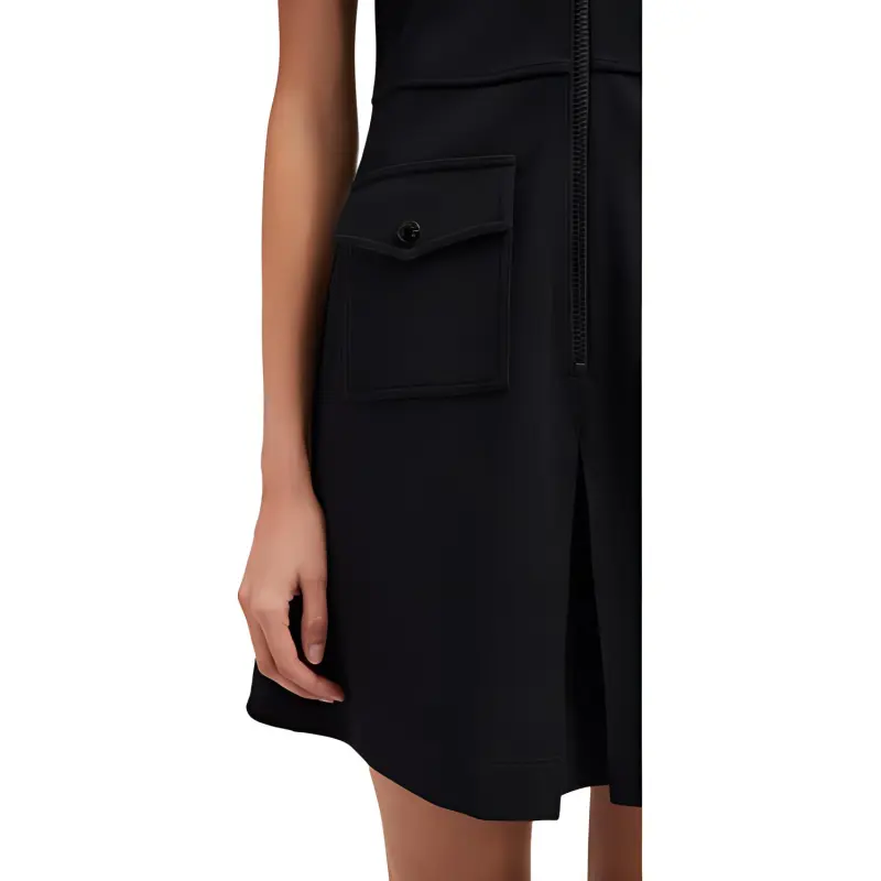 Moncler Logo Patch Zipped Polo Mini Dress-5