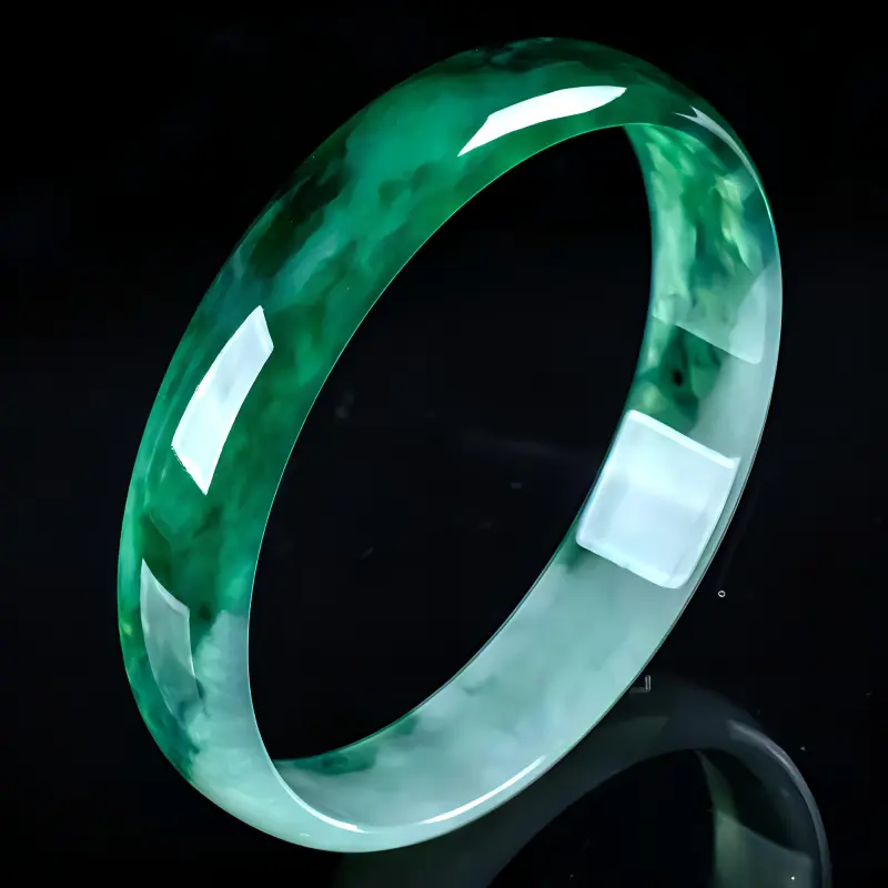 PUPAN Ice Glutinous Jadeite Bangles Women's-2