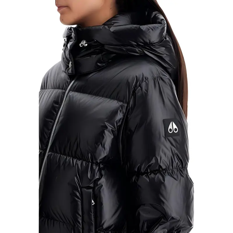Moose Knuckles Logo Patch Zip Up Puffer Jacket-4