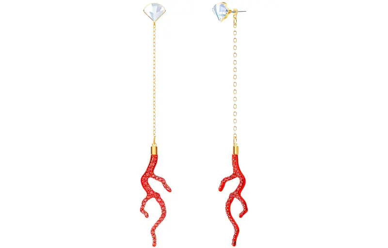 Swarovski Shell Coral Earrings Women's-1