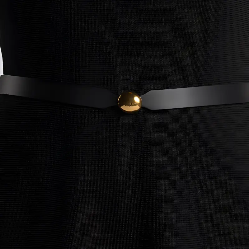 DIOR D Pépite Logo Calfskin Leather Belts Women's Black Width  2CM-2