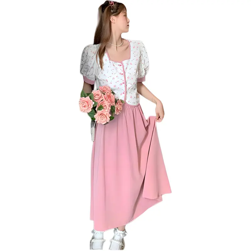 Juden Choi Skirt Set Women's Pink-1