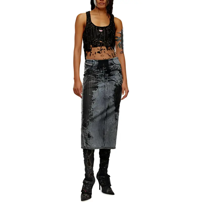 DIESEL T Bils Dev Destroyed Tulle Tank Top-3