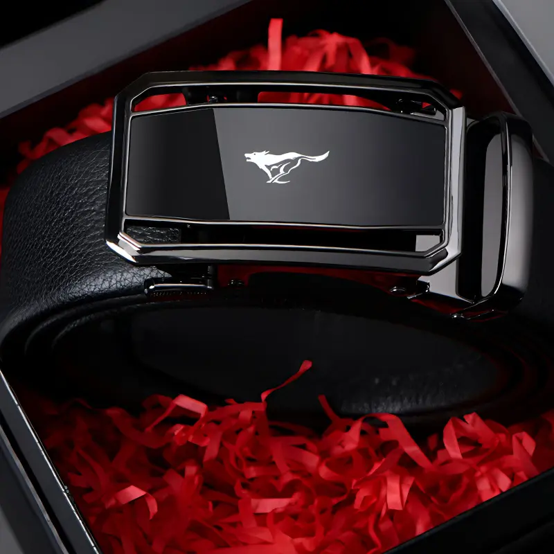 SEPTWOLVES Business Trendy Youth Automatic Buckle Leather Belts Men's Width 3.55CM-1