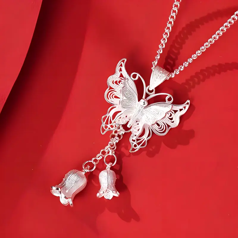CHINA GOLD S999 Fine Silver Necklaces Women's-3