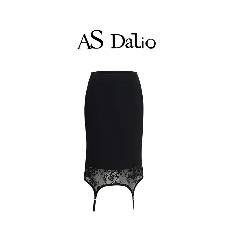 AS DALIO Casual Long Skirt Women's Black-5