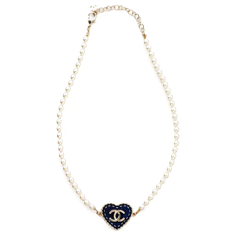 CHANEL 2024 Cc Heart Faux-pearl Necklace-1
