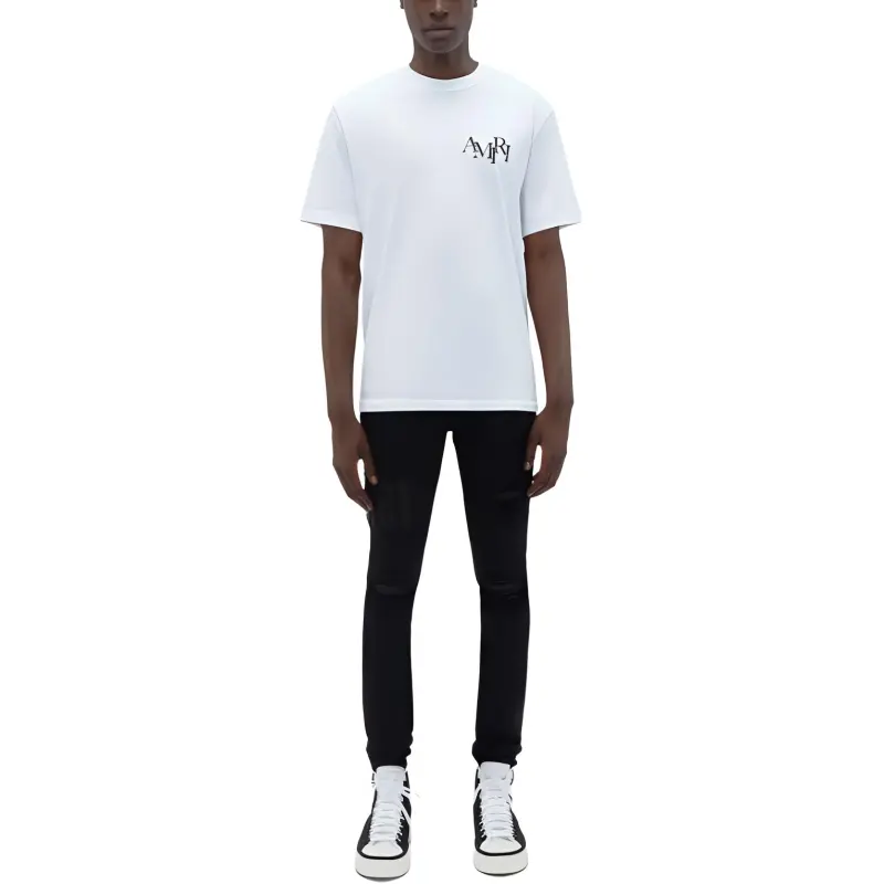 AMIRI Logo embroidered Distressed Slim cut Jeans-3