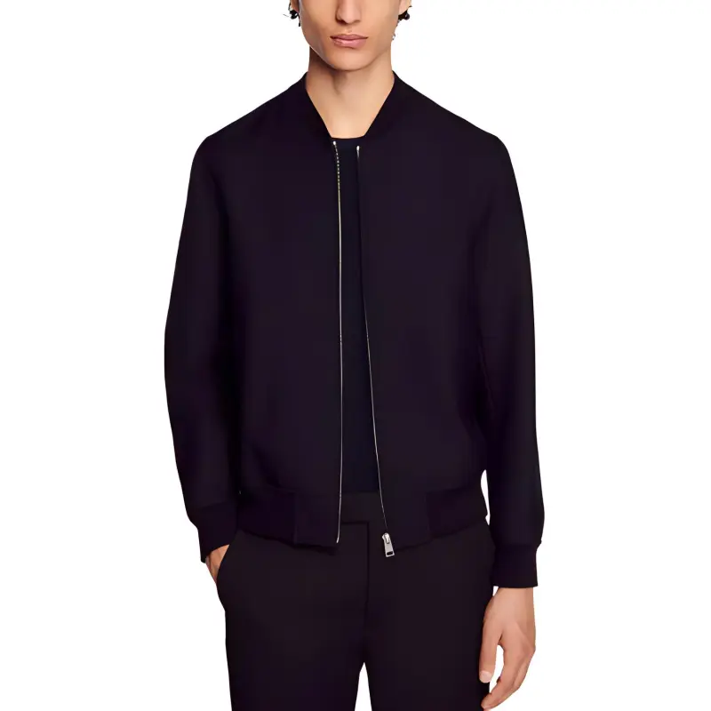 Sandro Long-sleeve Twill Bomber Jacket-4