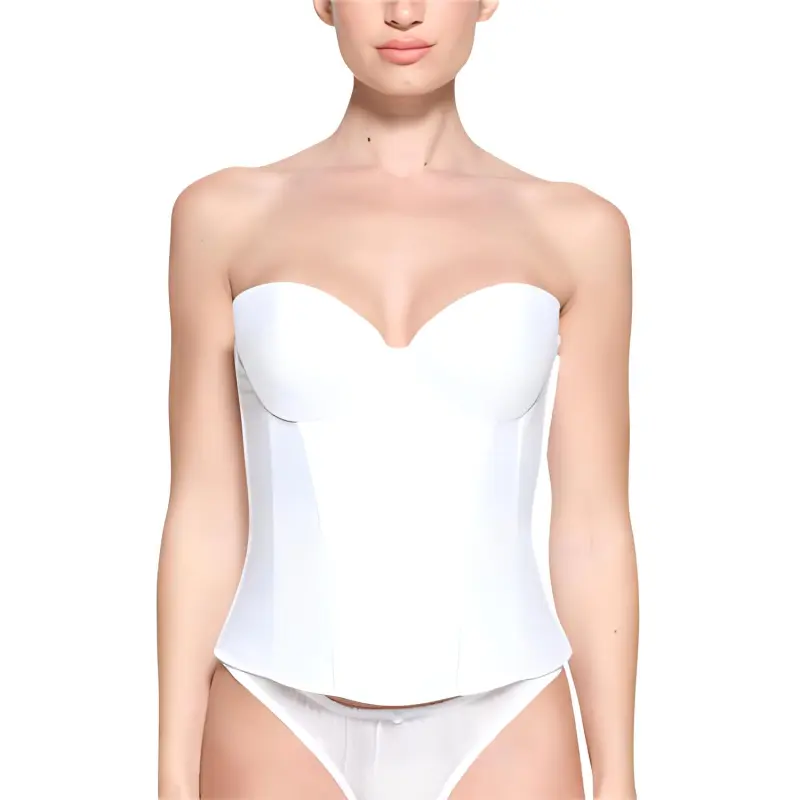 SKIMS ROMANCE SATIN CORSET Strapless Top Women's SNOW/Snow-1