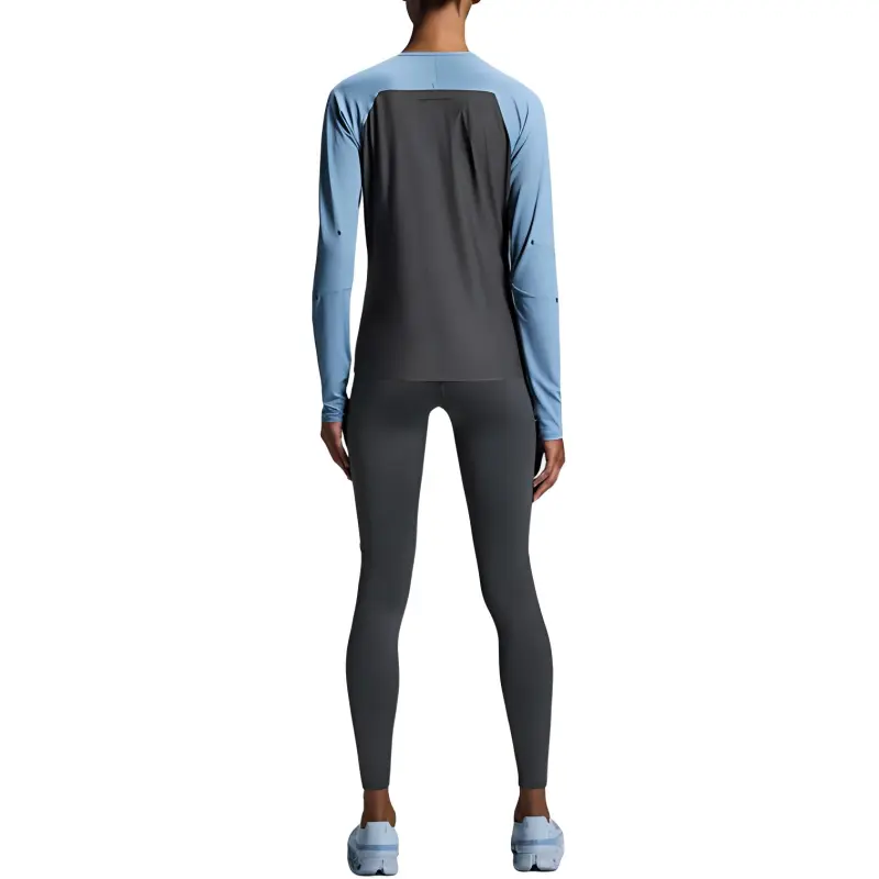 On Performance T Shirt Women's Light Gray Blue/Solar Black-2