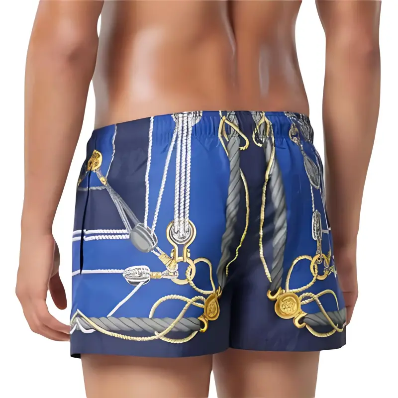 VERSACE Nautical Graphic Printed Drawstring Swim Shorts-3
