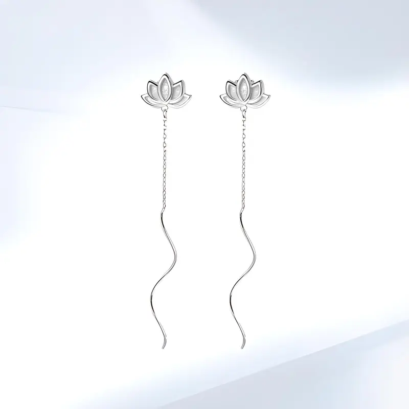 MIDNIGHT MOMENT S999 Fine Silver Drop Earrings Women's-1