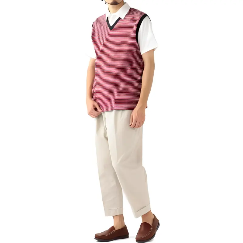 Beams Polo Shirts Men Burgundy-1