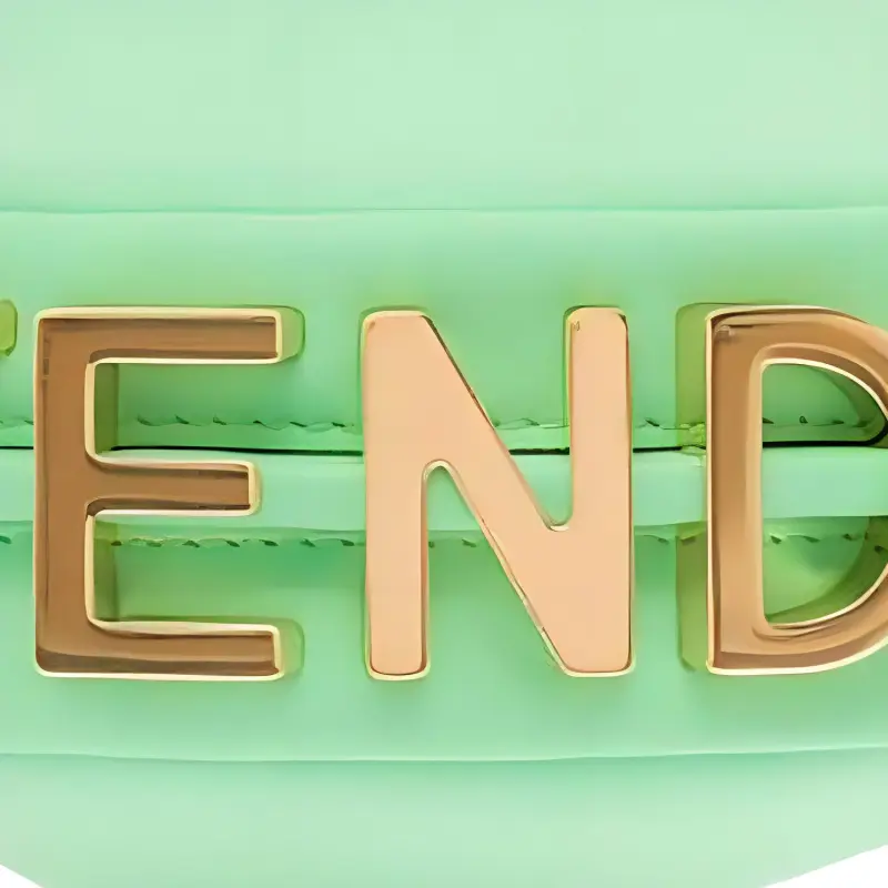 FENDI Fendigraphy Cow Leather Crescent Bag Handbag Wrist Bag Extra Mini Women's Green-3