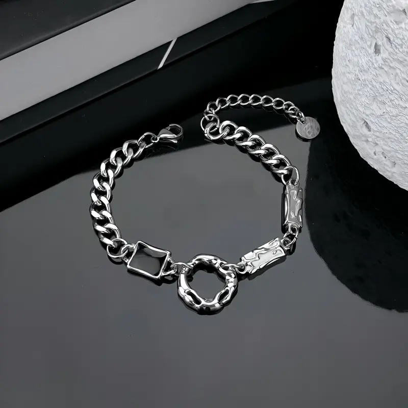 ENFANTIN Titanium Steel Glue Drip Bracelets Unisex-1