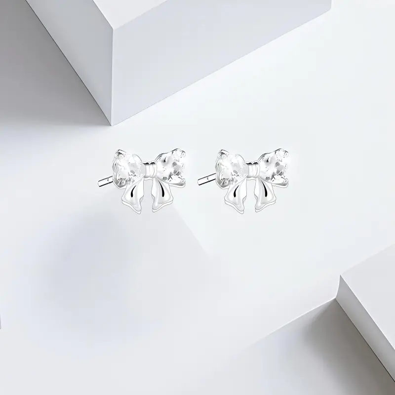 VEZA Sterling Silver Stud Earrings Unisex-3