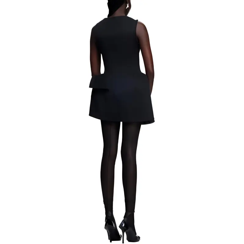 Mugler H&M Wool Mini Dress Black-2