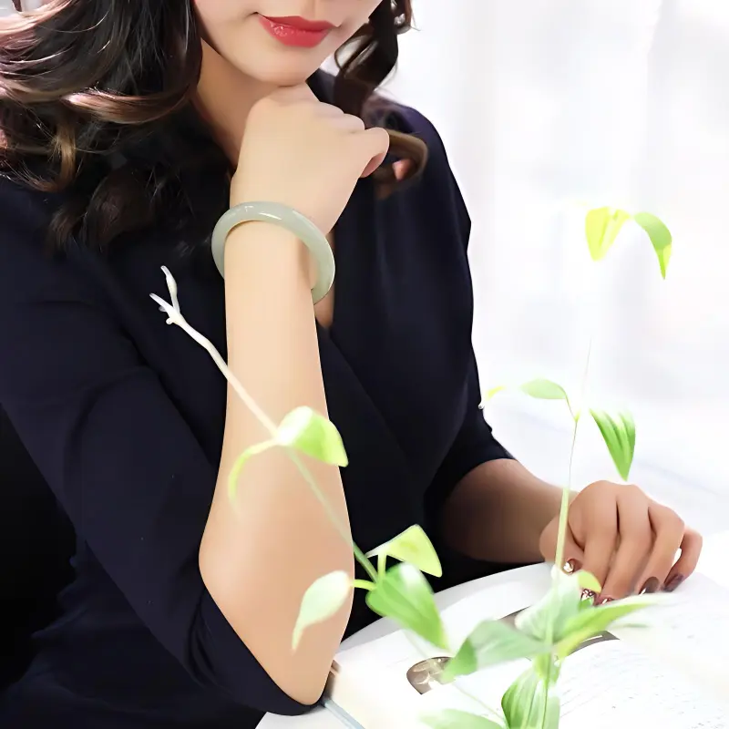 DAN DREAM Colored Glaze Jade Bangles Women's-3