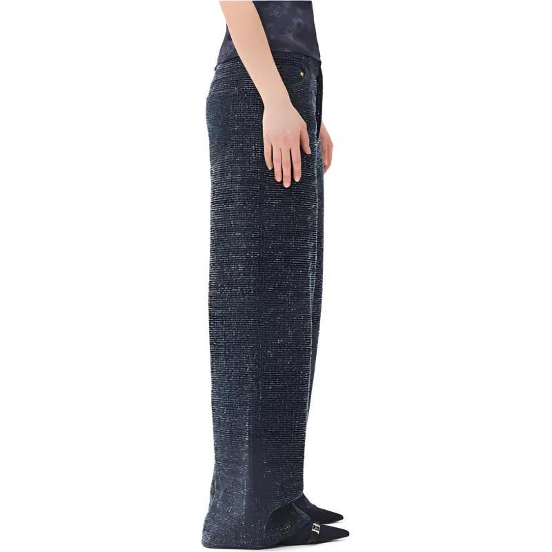 GANNI Wide leg Denim Trousers-3