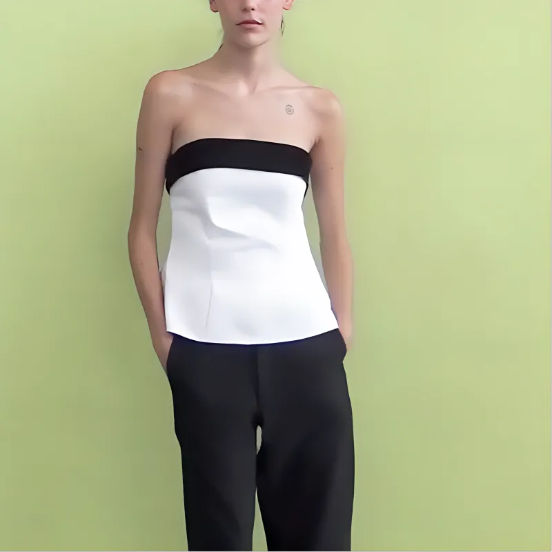 ZARA Trf Strapless Top Women's White-3