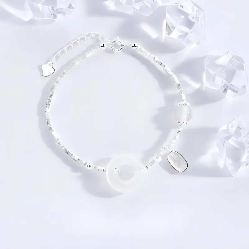 Artisan Lock Heart Jade Chalcedony Jade Bracelets Women's-4