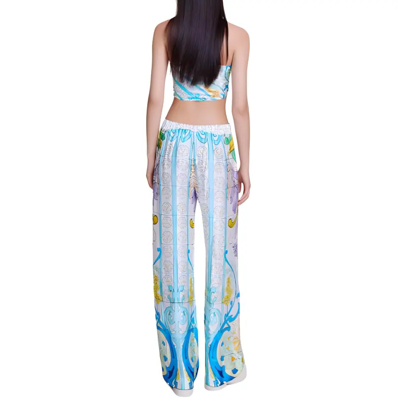 Maje Imprimé Mosaique print Straight leg Trousers-1