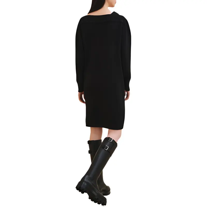 HERMES FW24 Long Sleeved Dresses Women's Black-1