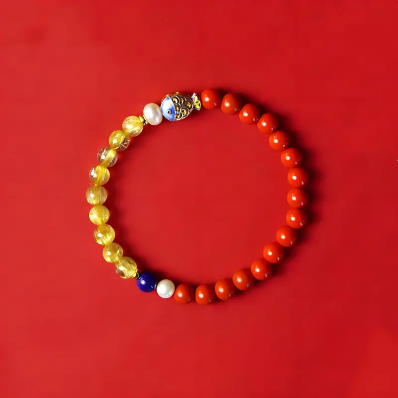 ZUIWENGLANGYASHANWENCHUANG Cinnabar Jade Bracelets Unisex-1