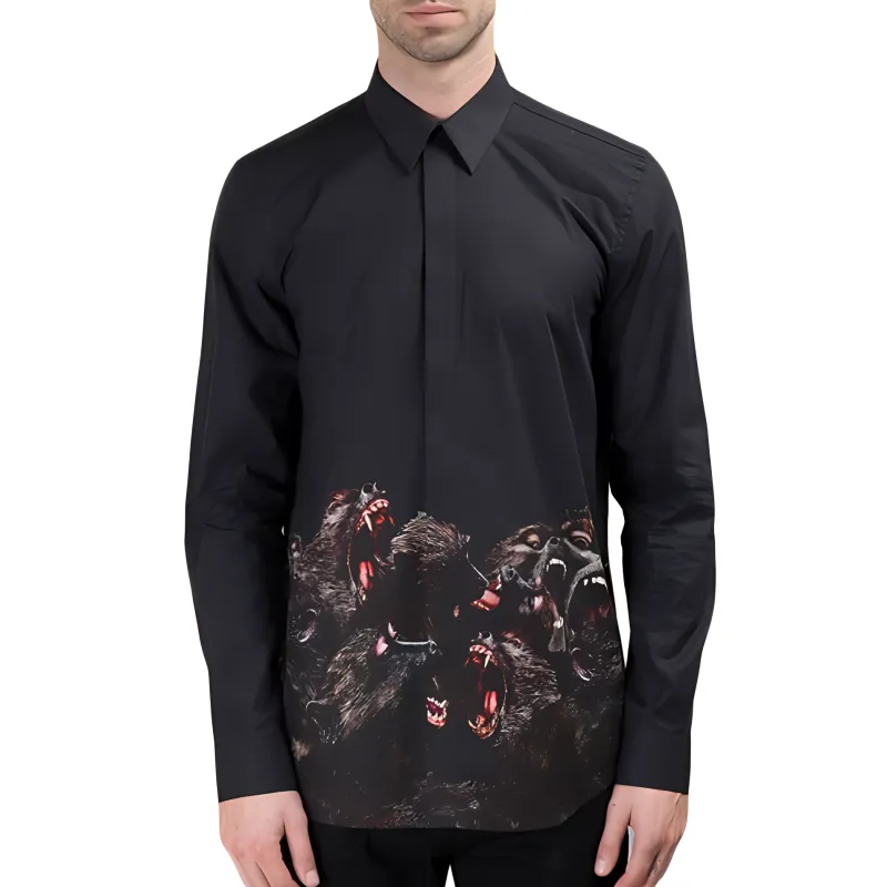 Givenchy Shirts Men Black-2