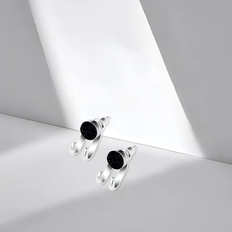 Muyan Alloy Starry Night Round Stud Earrings Men's-2